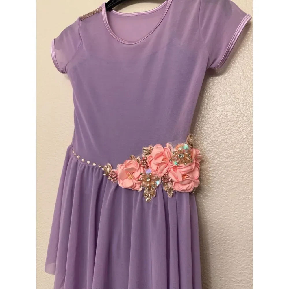 Theatricals Custom dance costume dress lavender purple MC-Medium child